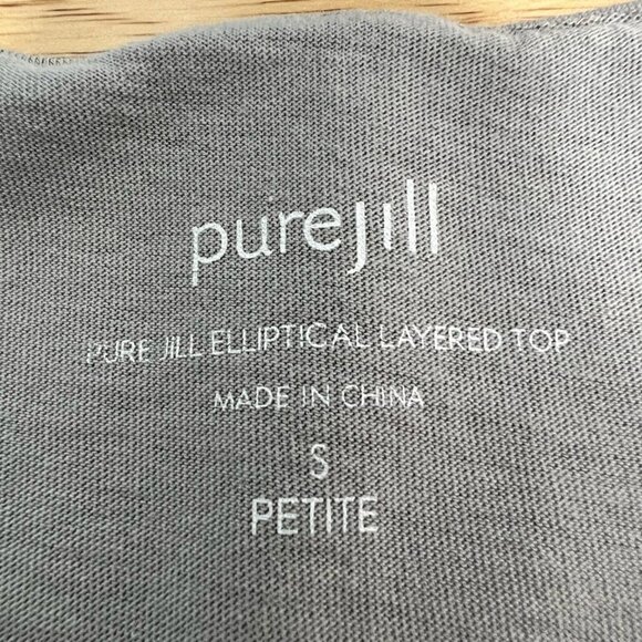 Pure J Jill Womens Elliptical Layered Blouse Top Gray Scoop Neck Petites PS - Picture 11 of 11